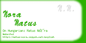 nora matus business card